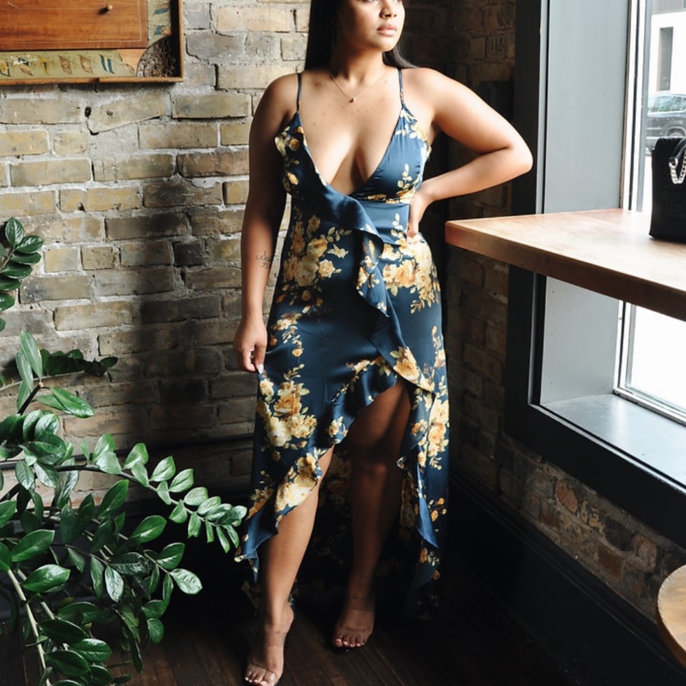 Navy Floral Maxi Dress